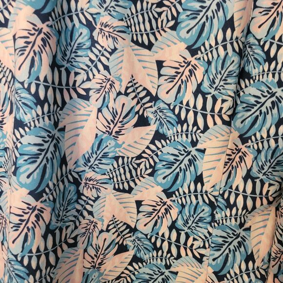 Kyodan Long Sleeve Golf Polo Top Blue Multi UPF 50+ Tropical Print Large - Picture 5 of 8